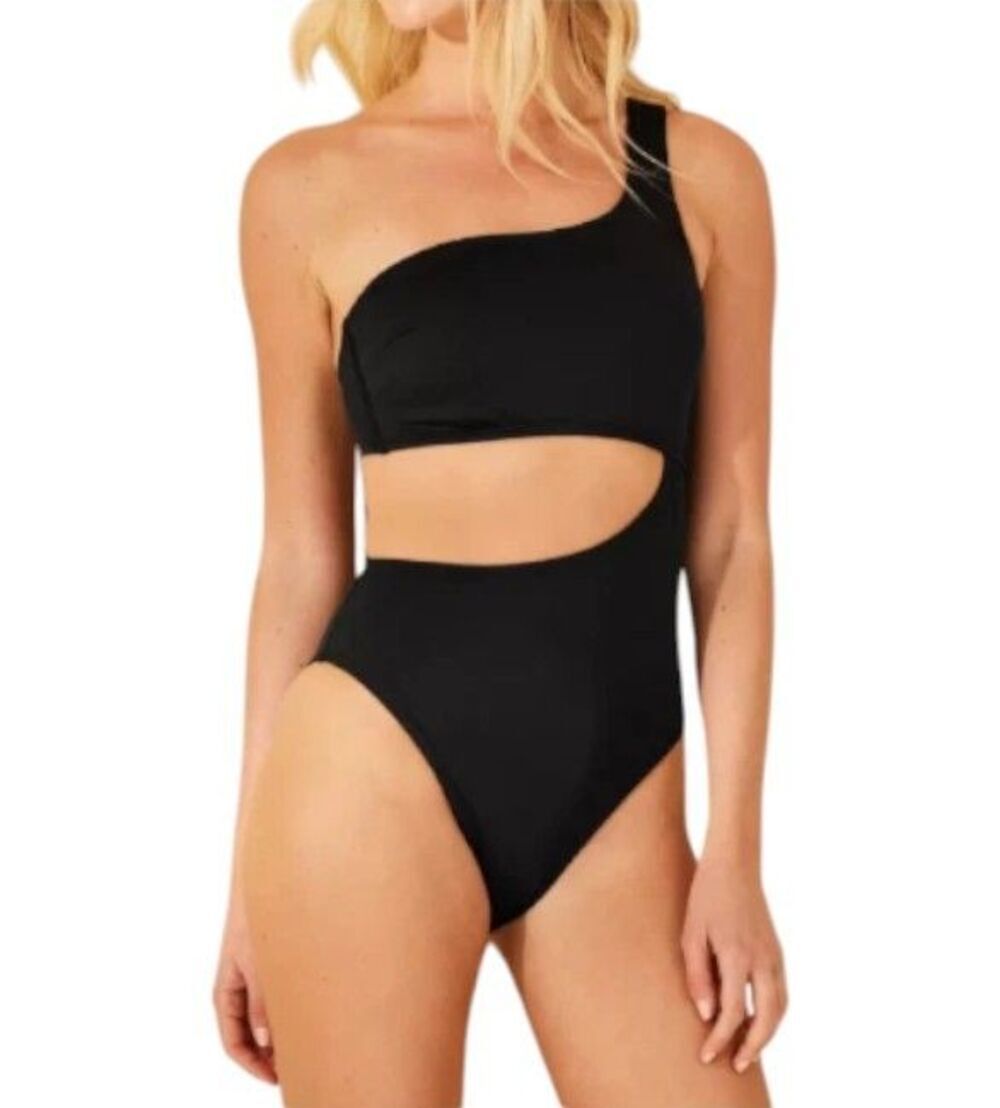 Shade & Shore Women's High Leg Cut Out Cheeky One Piece Swimsuit Sz M NWOT